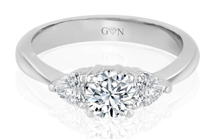 Ladies Three Stone Design Engagement Ring - R835 - GN Designer Jewellers