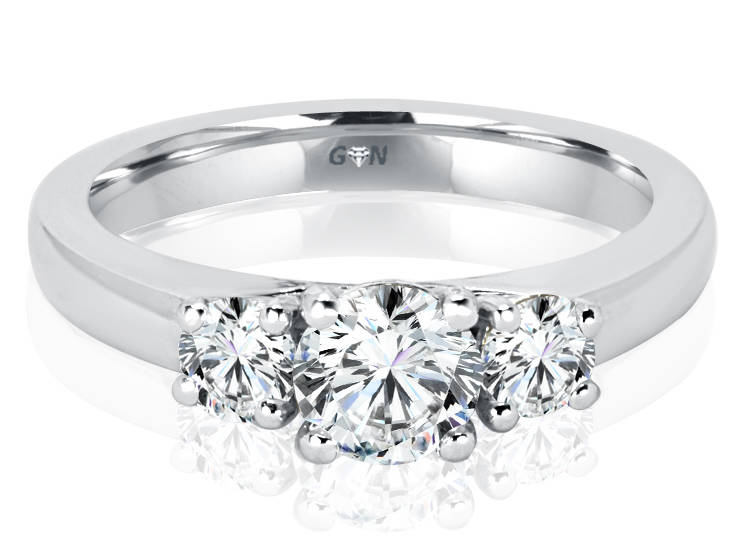 Ladies Three Stone Design Engagement Ring - R1065 - GN Designer Jewellers