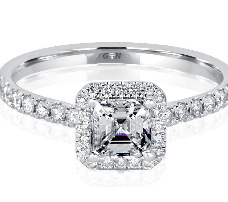 Ladies Halo Design Engagement Ring - R1121 - GN Designer Jewellers